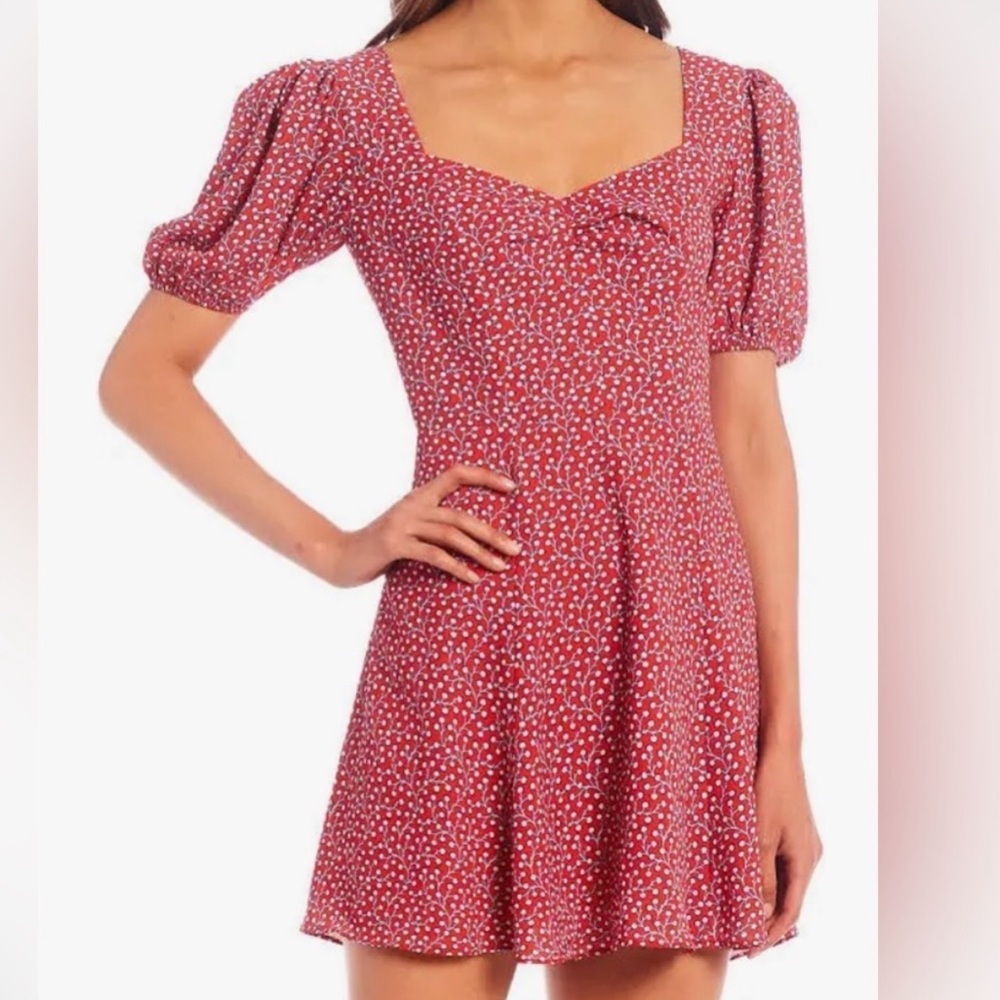 French Connection Red and White Mini Dress